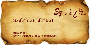 Szászi Ábel névjegykártya