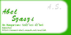 abel szaszi business card